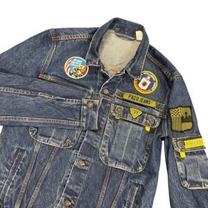 Vintage Paco Jeans Denim Jacket Patches Military Style Mens Medium Levi's Sample
